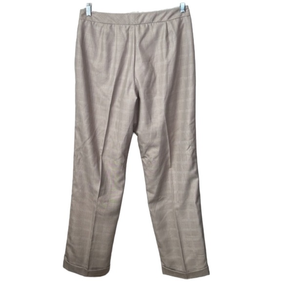 Larry Levine Classics Glen Check Plaid Cuffed Trouser Pants Size 10 - Picture 2 of 6